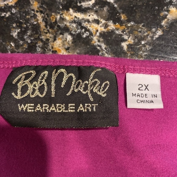 Z women's Bob Mackie purple stretch long sleeve plus size top 2X - Picture 4 of 4